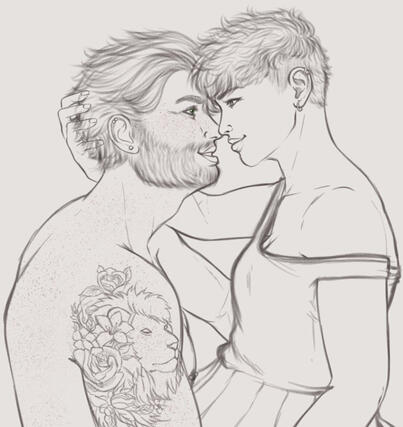 OC Sketch - Genderswap Landon & Bacchus